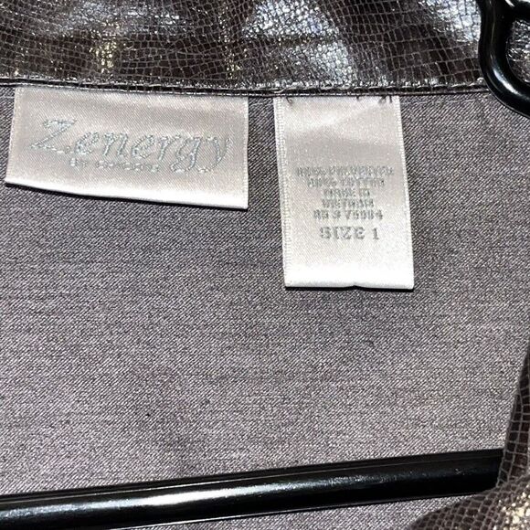 Zenergy Jacket Sz 1 Medium 8‎ Metallic Reptile Print Brown - Picture 5 of 15